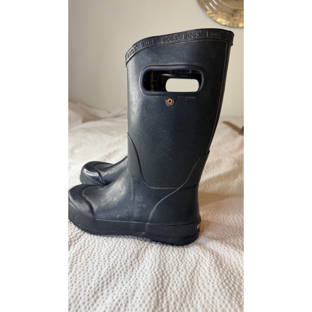 BOGS Youth Rain Boots Black Waterproof Pull On US Size 1 EU 31